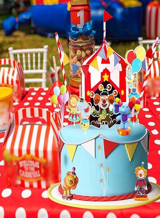 TOSPARTY Circus Cake Toppers Carnival Cupcake Toppers Circus Birthday Cake Decorations Carnival Birthday Party Supplies Circus Baby Shower Decoration - Image 5